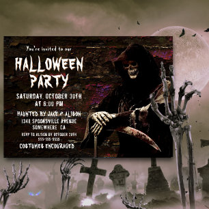 Invitation Grim Reaper Halloween Party