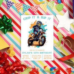 Invitation Grip It & Rip It! Motocross, Vélo Dirt Anniversair