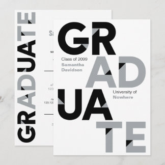 Invitation Gris argenté Gros Gras Gras Lettres Angle-Coupe Gr