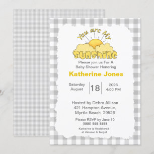 Invitation Gris Blanc Vous Êtes Mon Baby shower Soleil