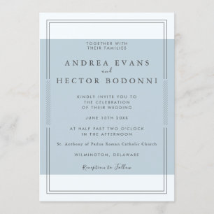 Invitation Gris bleu poussiéreux moderne