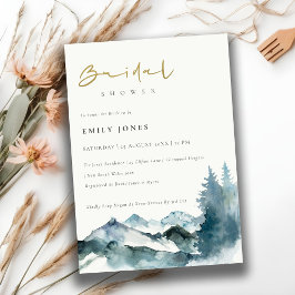 Invitation Gris Blush Blue Mountains Pine Fête des mariées