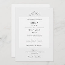 Invitation Gris de la colombe minimaliste EMMA Mou