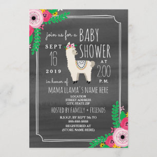 Invitation gris-foncé de baby shower d'aquarelle