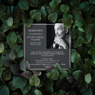Invitation Gris foncé Minimal célébrer la vie Photo personnal