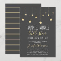 Gris foncé Twinkle petit Baby shower étoilé