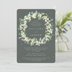 Invitation Gris Green Snowberry+Eucalyptus Mariage répétition