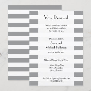Invitation Gris, Gris, Lignes, Motif trié, Renouvellement Vow