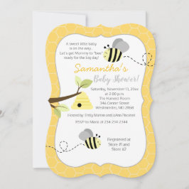 Invitation gris jaune neutre Bumble Bee