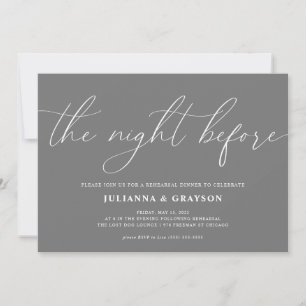 Invitation Gris La Nuit Avant Le Dîner De La Répétition Maria