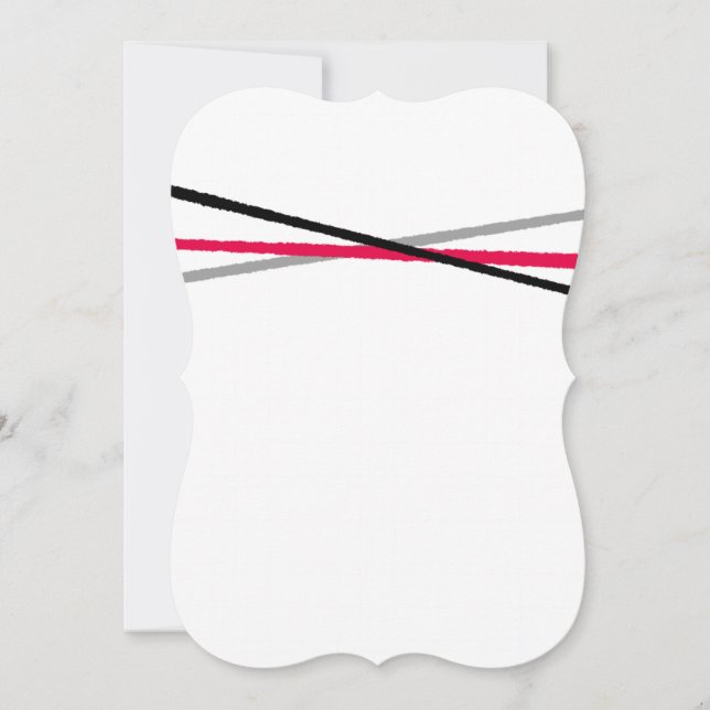 Invitation Gris noir rouge minimal (Devant)