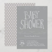 Gris Polka Dot Baby shower gris moderne