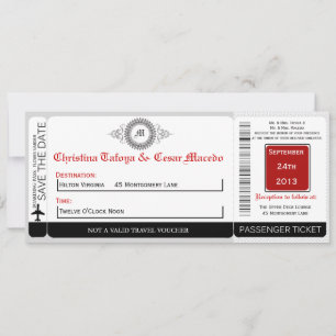 Invitation Gris Rouge Formel P Passe D'Embarquement Faire-par
