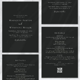 Invitation Gris urbain moderne tout en un Mariage