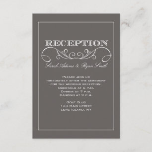 Invitation grise moderne de réception