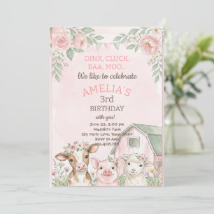 Invitation Groincoin CanCan CoinCoin Meuh Anniversaire Animau
