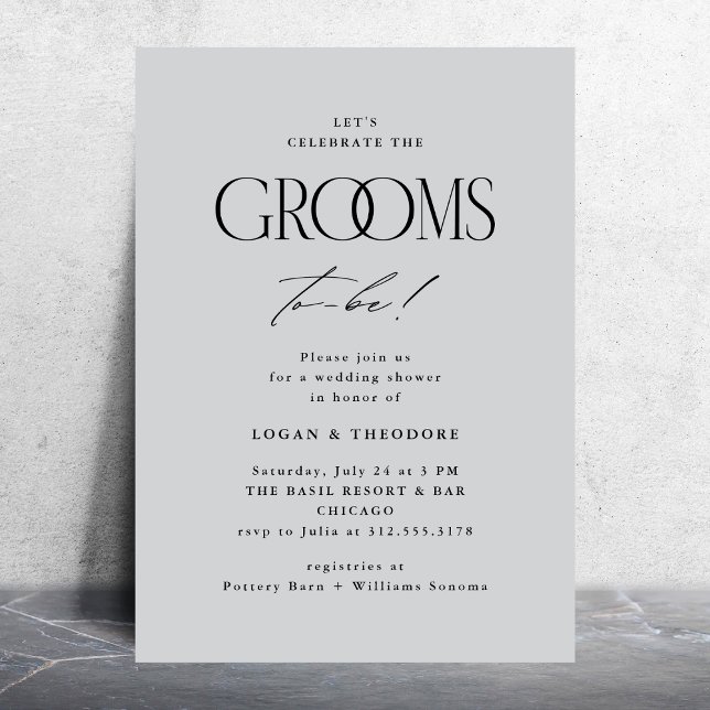 Invitation Grooms Wedding shower de typographie moderne (Créateur téléchargé)