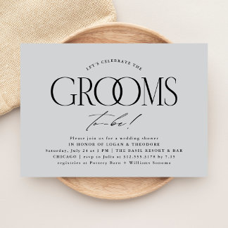 Invitation Grooms Wedding shower Typographie moderne