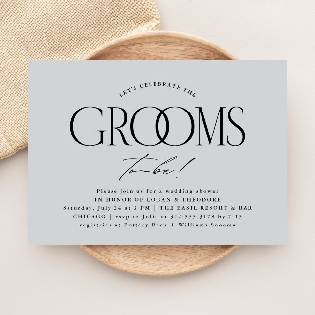 Invitation Grooms Wedding shower Typographie moderne (Créateur téléchargé)