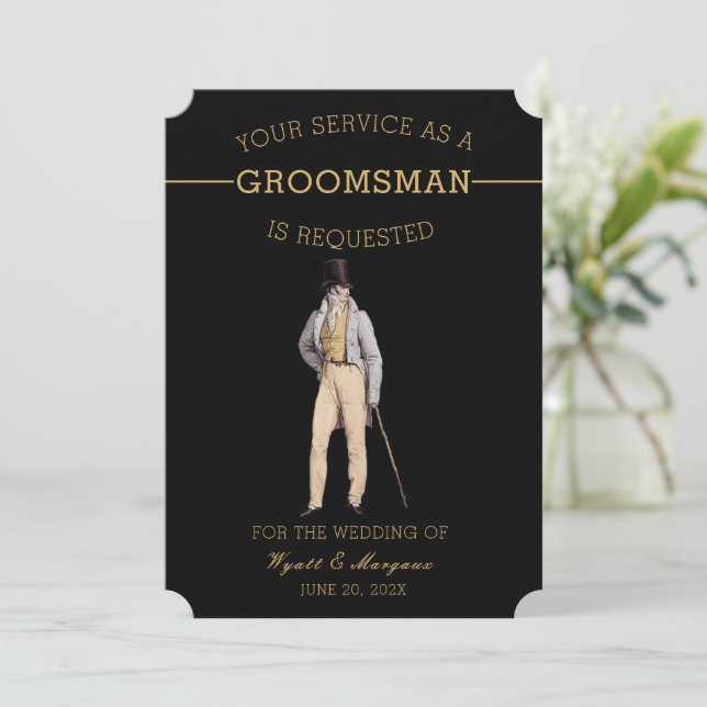 Invitation Groomsman vintage (Debout devant)