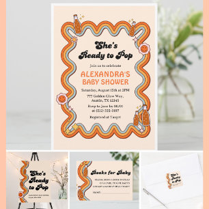 Invitation Groovy Elle est prête à éclore Crème de moutarde d