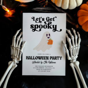 Invitation Groovy Ghost Faisons-nous une Halloween effrayante