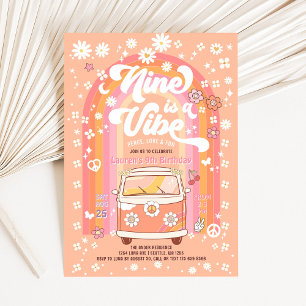 Invitation Groovy Nine est un bus Vibe Van pour le 9ème anniv