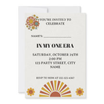 Invitation groovy pour le 1er anniversaire de My O
