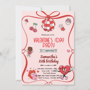 Invitation groovy pour une fête de la Saint-Valent