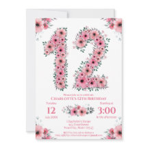Gros 12ème anniversaire Fille du feuillage vert Fl