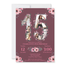 Gros 15e anniversaire fille photo Collage Fleur ro