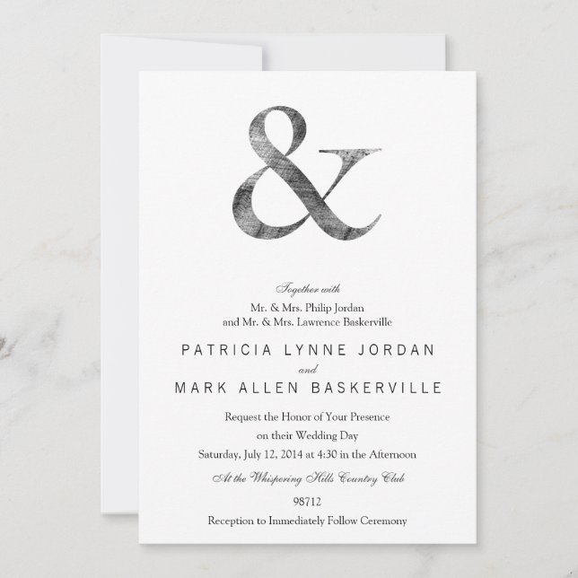 Invitation Gros Caslon Moyen Black Lettrpress Grain (Devant)