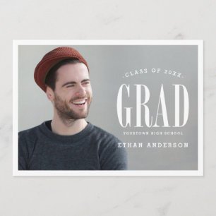 Invitation Gros gras Blancs Photo Graduation Party