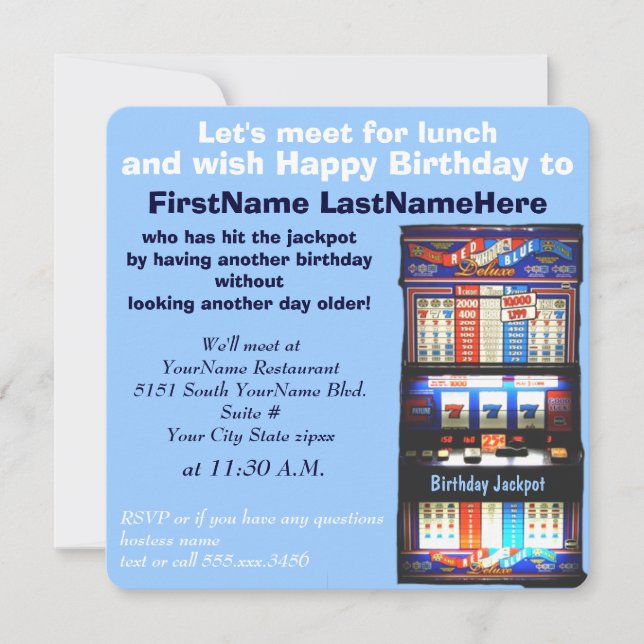 Invitation Gros lot de machine à sous de déjeuner (Devant)