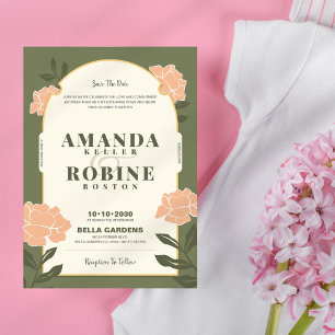 Invitation Gros Typo Floral Simple Mariage élégant