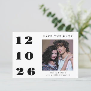 Invitation Grosse Date Une Photo Enregistrer La Date