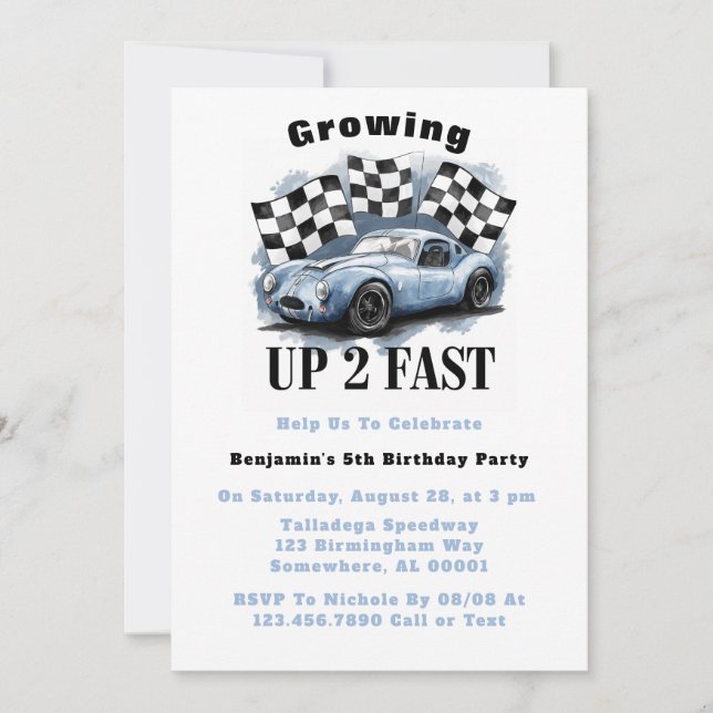 Invitation Grossesse 2 Fête d'anniversaire rapide (Devant)