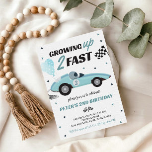 Invitation Grossing Up Two Fast Race Car 2e anniversaire