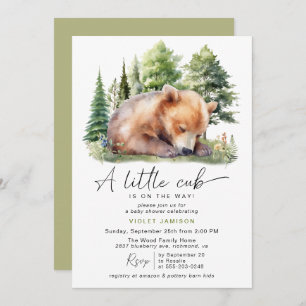 Invitation Grotte d'ours de forêt   Baby shower forestier neu