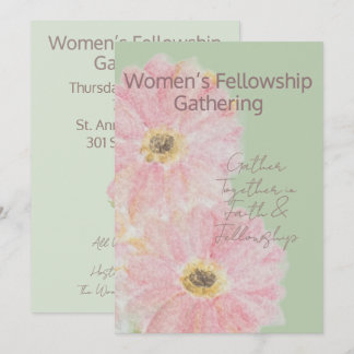 Invitation Groupe de femmes | Pink Gerber Daisy Flat