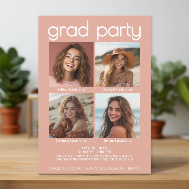 Invitation Groupe de la 4e Fête de la Graduation (Group Graduation Party Invitation)