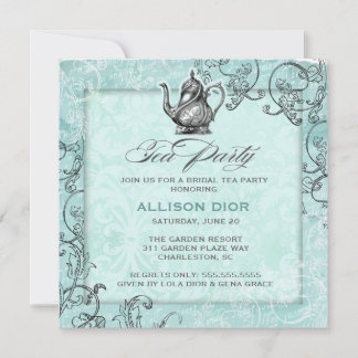 Invitation Groupe de thé bleu Turquoise du GC Vintage