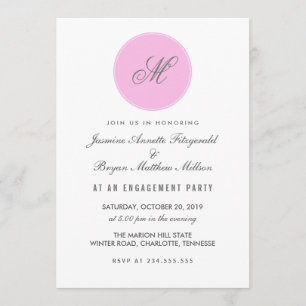 Invitation Groupe d'engagement des Pois de monogrammes gris r
