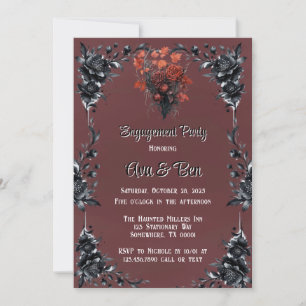 Invitation Groupe d'engagement des Roses noirs gothiques roug