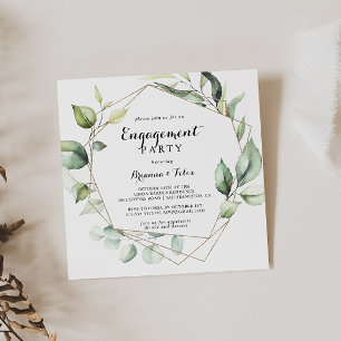 Invitation Groupe d'engagement Géométrique Elegant Gold Green