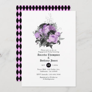 Invitation Groupe d'engagement gothique noir, violet et argen