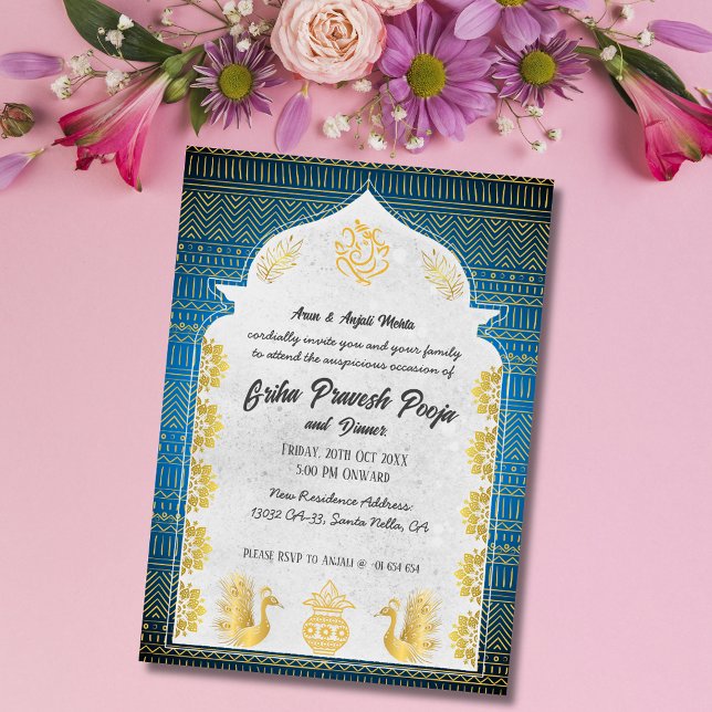Invitation Gruhapravesam Golden (Créateur téléchargé)