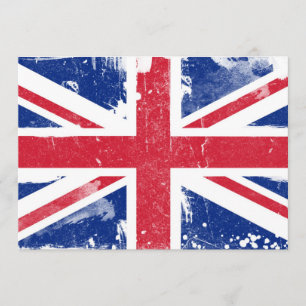 Invitation grunge de drapeau d'Union Jack