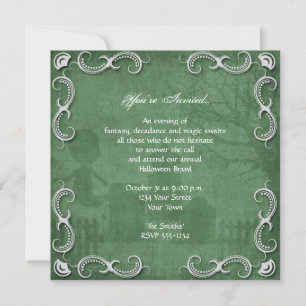 Invitation Grunge Green Graveyard Halloween Party