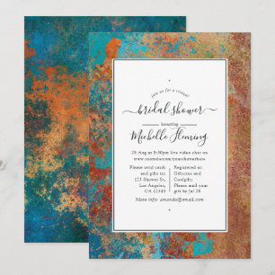 Invitation Grunge Patine de Cuivre & Sauna Virtuel de Mariée